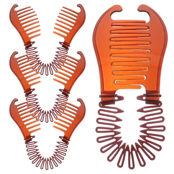 4 st Interlocking Banana Combs Hair Clips Braid Tool Bendable Hair Extensions for Women