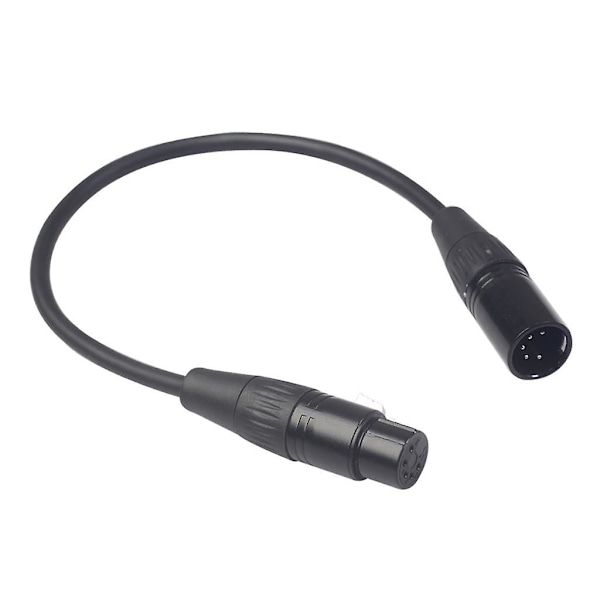 Sort 5-polet XLR-han-stik til 5-polet XLR-hunstik lydkabeladapter Xk1075 0,3 m