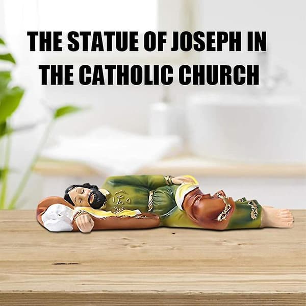 Sovende Sankt Josef Statue Katolske Religiøse Gaver Julekrybbe Dekoration