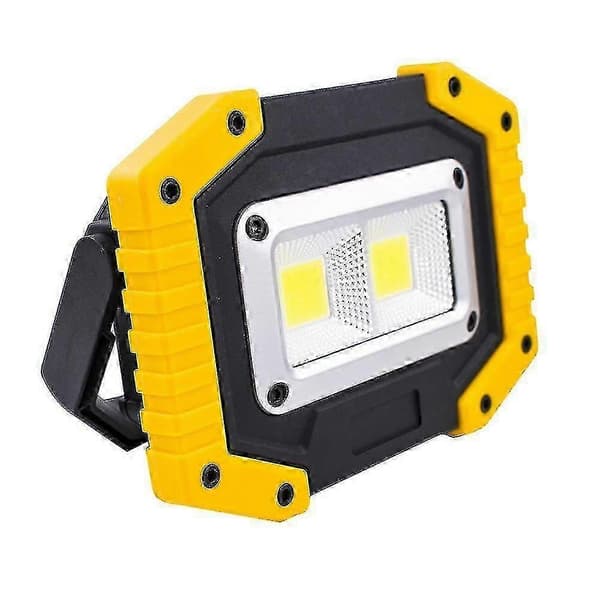 Oppladbar LED-spotlight 3 moduser Camping Sikkerhetslys Vanntett Batteri Arbeidslys Camping Spotlight, 1 stk, gul