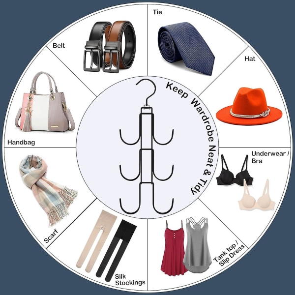 Handbag Organer,bag Organizer,halshängare Space Savers,slipshängare för garderob,metallbältesförvaringsorganisatör,bh-hängare,peruk och slipshängare