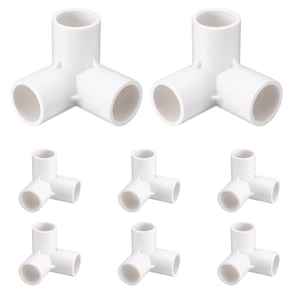 8 stk. PVC-rørforbindere 3-vejs albuefittings til PVC-møbelrørfittings Drivhusrammeteltforbindelse