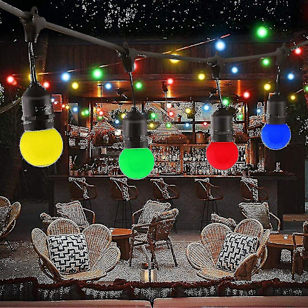 13m Led Outdoor Festoon String Lights Mains Colour 20 Bulb Wedding Garden