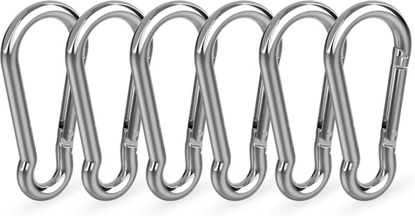 Set med 6 M8 karbinhakar - Karbinhakar med fjäderlås - Lo