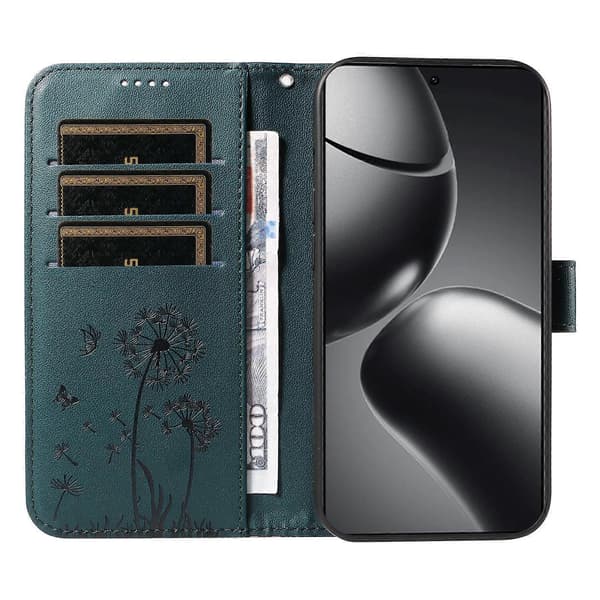 För Xiaomi 14T Läderfodral Plånbok Telefonfodral Maskros Tryck Blue