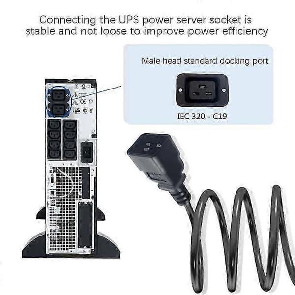 1,8M IEC 320 C13 til C20 strømkabeladapter for PDU UPS svart