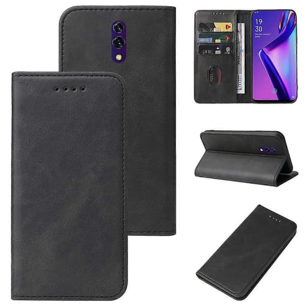 Magnetisk læder telefoncover til OPPO K3 Black