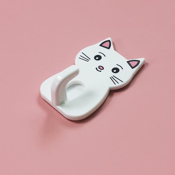 Pieces Kitten Itsekiinnittyvä Koukku Itsekiinnittyvät Seinäkoukut Pyyhepidike Pyyheteline Ripustuskoukku WC:hen Seinään Asennettava Pyyhekoukku Valkoinen ABS