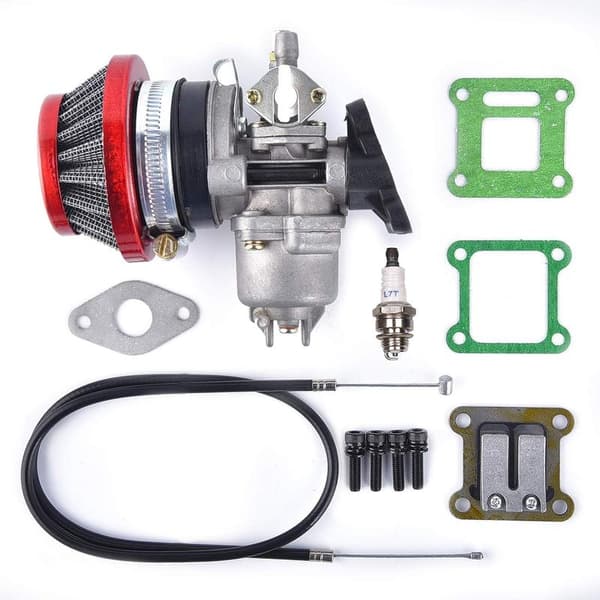 QC099-CA Luftfilter Stack Karburator 2-takts 47cc 49cc Mini ATV Quad Motocross Rød