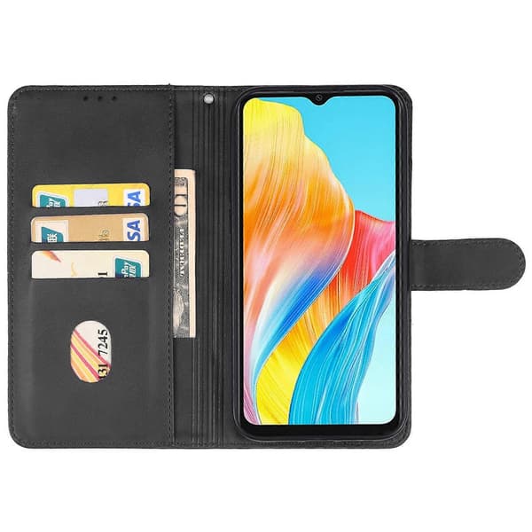 Læder telefoncover til OPPO A38 Black