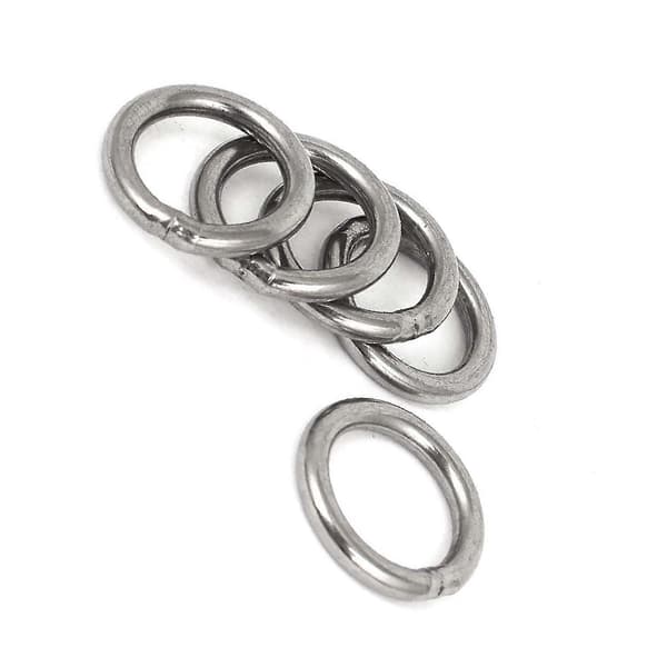 20 mm x 3 mm rustfrit stål webbing stropper svejsede O-ringe 30 stk. Silver