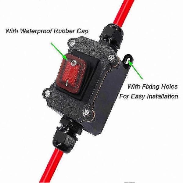 12V-24V DPST Inline-afbryder med dobbelt ledningsføring | 25A IP67 Tænd/Sluk Afbryderstik