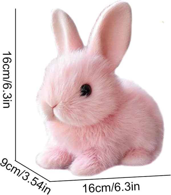 Interactive Rabbit Plush Toy, Realistic Hopping Electric Rabbit for Easter, Brown Brown