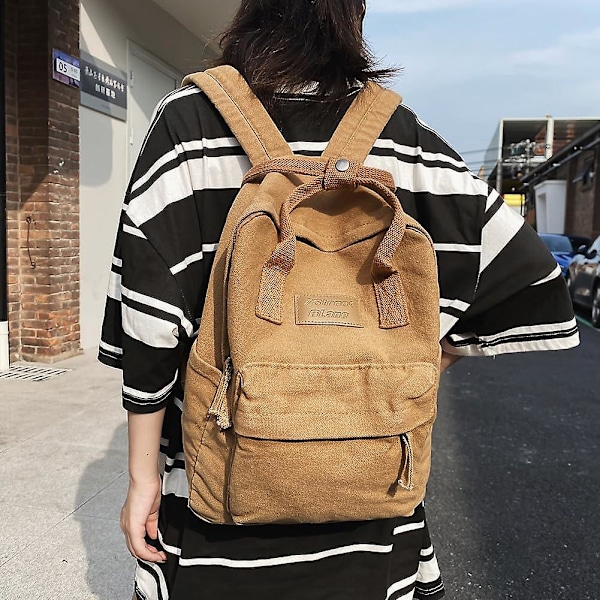 Laptop Ryggsäck Handbagage Ryggsäck För Kvinnor Män Dator Arbetsryggsäck, College Daypack Ryggsäckar Reseryggsäck Khaki