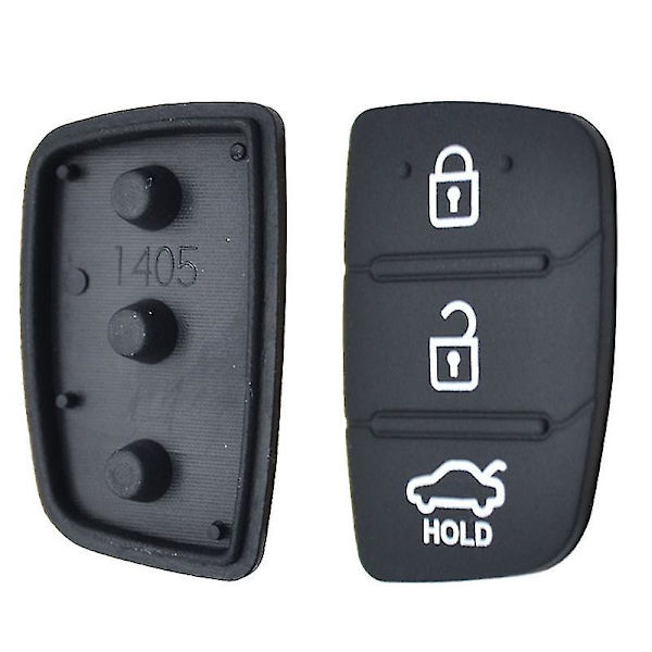 Udskiftnings Gummi 3 Knaps Pad Til Hyundai Creta I20 I40 Tucson Elantra Santa Fe Solaris Ix35 Ix45 Fjernbetjening Bil Reparation Nøgle Fob-hao