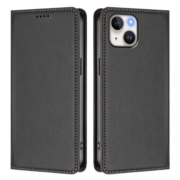 Kompatibel med iPhone 15 Plånboksfodral i läder Magnetisk stängning RFID-telefonfodral