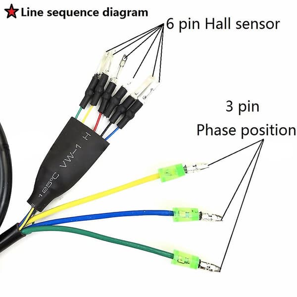 1,3 meter Ebike Motorkabel Universal Han 9-polet Stik Passer til Ebike Elcykel black