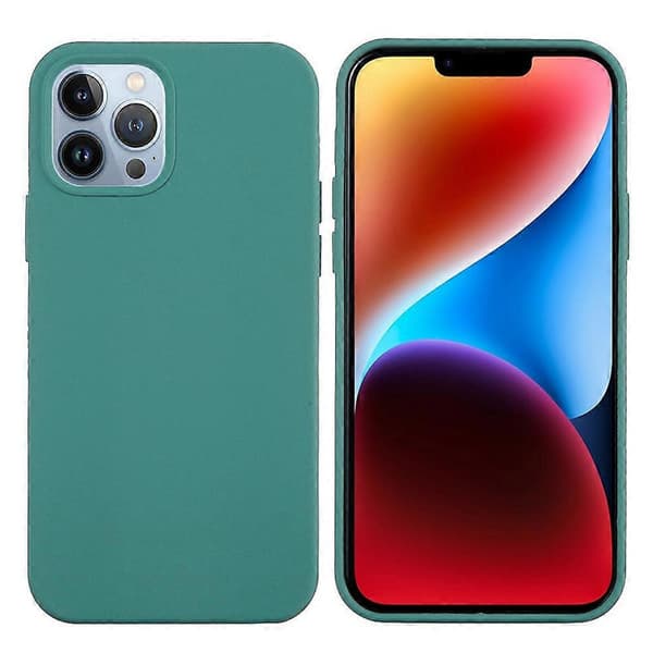 Enfärgat silikonskal för iPhone 15 Pine Needle Green For iPhone 15 Pro