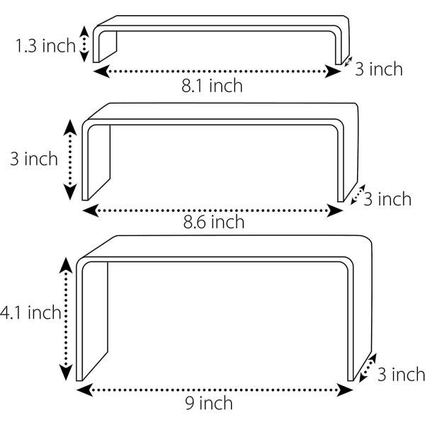 6 Pack Clear Akryyli Display Risers Shoe Display Stand Cupcake, jälkiruokateline