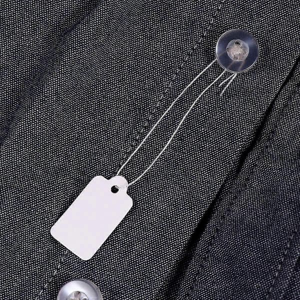 500 Pack Vita Prislappar Med Snöre För Kläder, Smycken, Ringar - 23 X 13mm