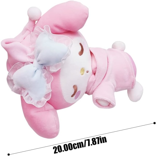 Blødt plyslegetøj, fyldt anime Sød Kuromi My Melody Cinnamoroll plys, 20 cm sød Kawaii plys-legetøj julefødselsdagsgave (Pink Melody) Pink Melody