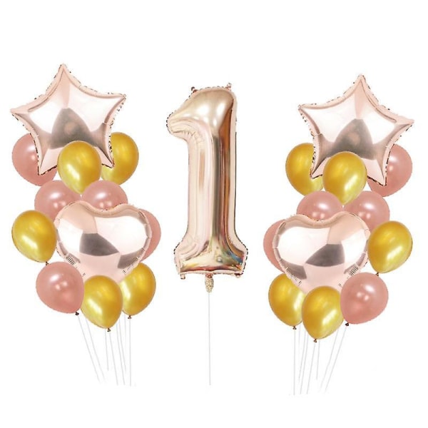 Fest fødselsdagsfest balloner dekorationer 40-tommer et-årige børn Rose Gold