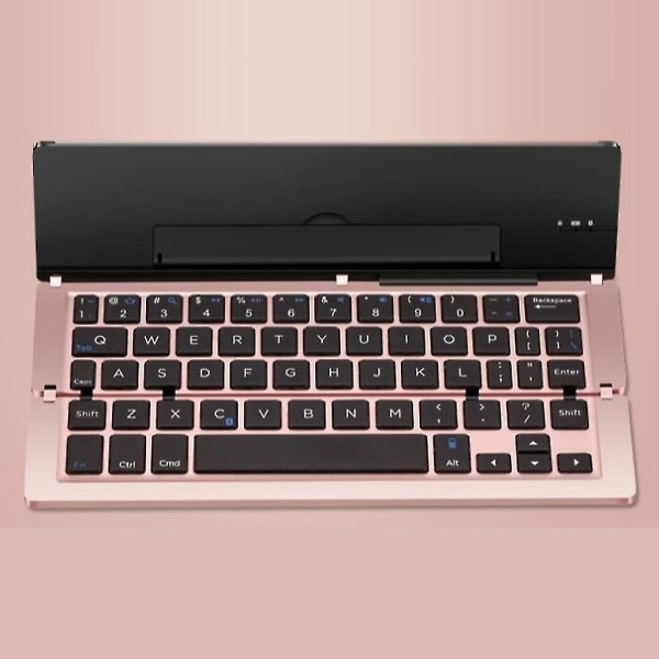 Bärbar Mini Trådlös Bluetooth-kompatibel hopfällbar tangentbord Aluminiumlegering Vikbar Uppladdningsbar Resekontor Hemmanöverpanel