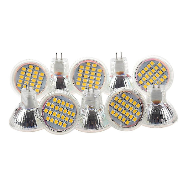 10 stk Mr11 Gu4 Varm hvid 3528 Smd 24 Led Home Spotlight Lys Lampe Pære 1w 12v Z