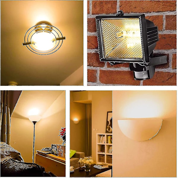 Förpackning med 6 halogenlampor R7s 78mm 100w 230v, dimbar halogenrörlampa, varmvit 2700k, 1500lm, linjär halogenstrålkastare, för landskapsbelysning, Wor