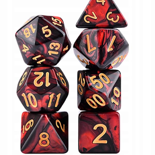 70x Akryl Polyedriska Tärningar Set Dubbla Färger För Dnd Rpg Matte Stil B
