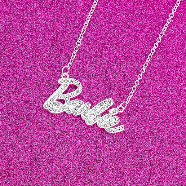 Barbie Crystal Script Logo Halskjede xixl Silver