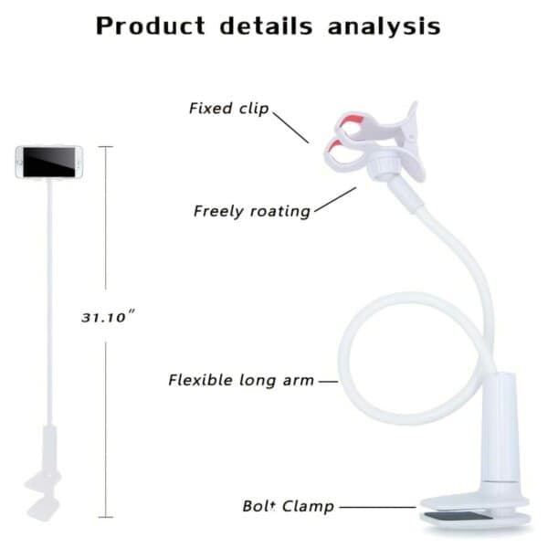 Mobile Phone Holder for Table Flexible Mobile Arm with Clamp