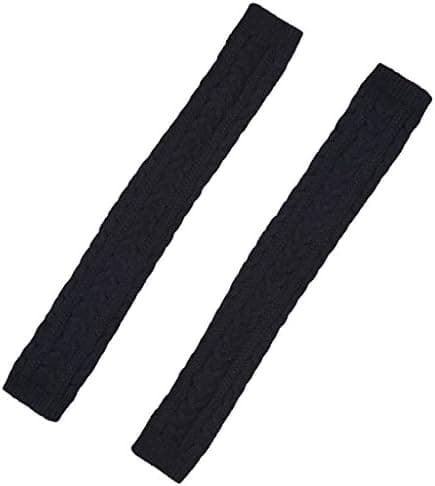 Fingerless Mittens with Thumb Hole Long Winter Arm Warmers 2-pack
