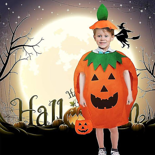 Halloween-kostume, græskar-kostumedragt, sød unisex med, sjovt græskar-cosplay-festtøj, Carnival Sjovt fest-cosplay-tøj. Velegnet til Chi