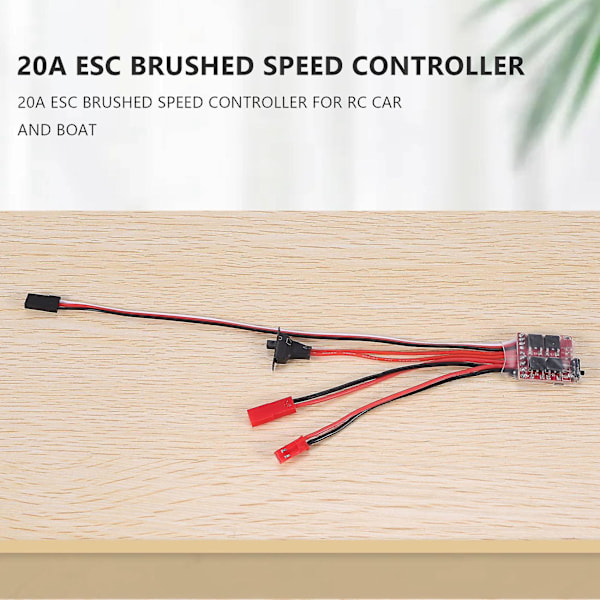 20A Bustophedon ESC Harjattu Nopeussäädin RC-autoille, -kuorma-autoille ja -veneille Red  black