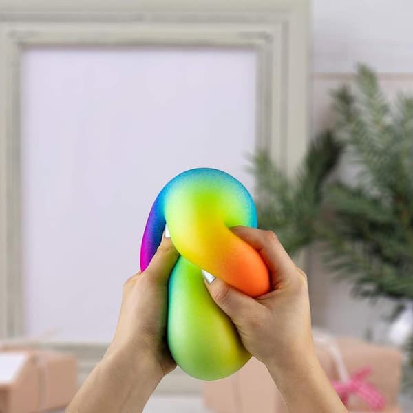 Regnbue Stressbold 2-pak - Anti-stress Sensoriske Bolde, Giftfri