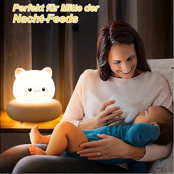 Børnenatlampe, LED Natlampe, Babyværelse Dekoration, Sengelampe, Dæmpbar Touch USB Børnelampe