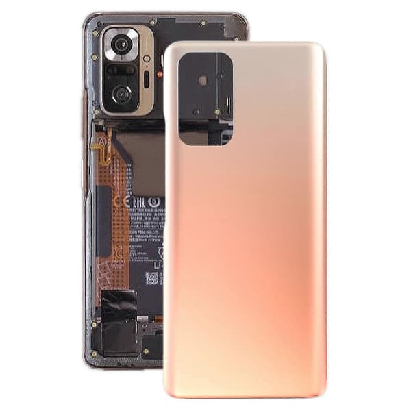 Batterideksel i glass for Xiaomi Redmi Note 10 Pro / Redmi Note 10 Pro Max / Redmi Note 10 Pro Gold