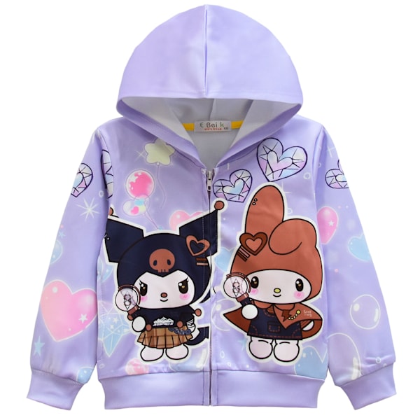 Tecknad digital barnteckning tryck Medium och stora barn dragkedja huvjacka sweatshirt style5 110