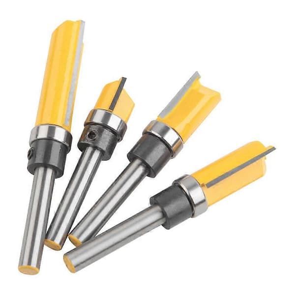 Finish Pattern Router Bit Set 6,2 mm varrella, tasoitusjyrsin puuntyöstöön, 4 kpl
