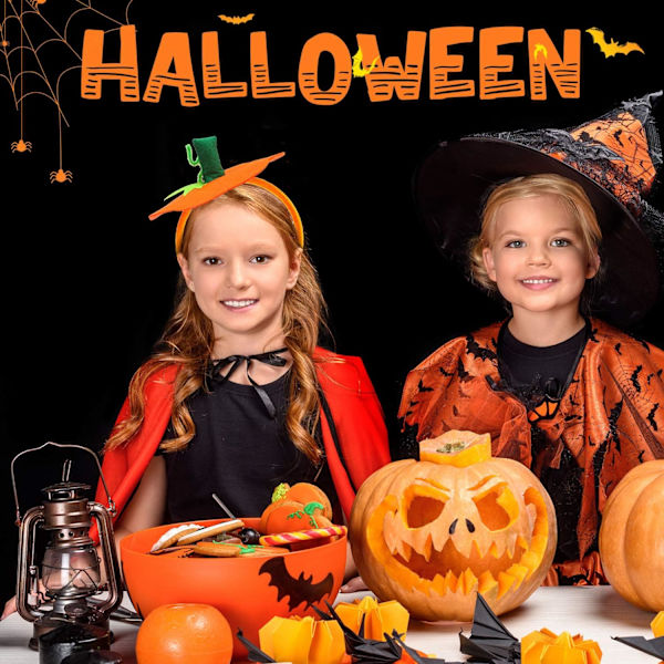 Halloween Gresskar Hodebånd Halloween Kostyme Gresskar Hodeplagg Pumpkin Orange