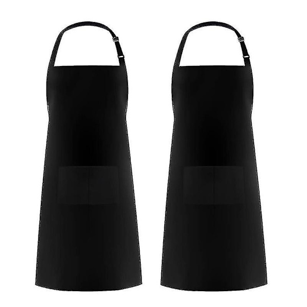 Musta Utopia Kitchen 2 -pakkaus Säädettävä liivi-esiliina 2 taskulla