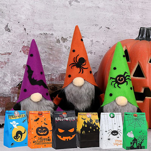 48 st Halloween-papper Present Trick Or Treat-påsar Festgodispåsar Multi-color 48PCS