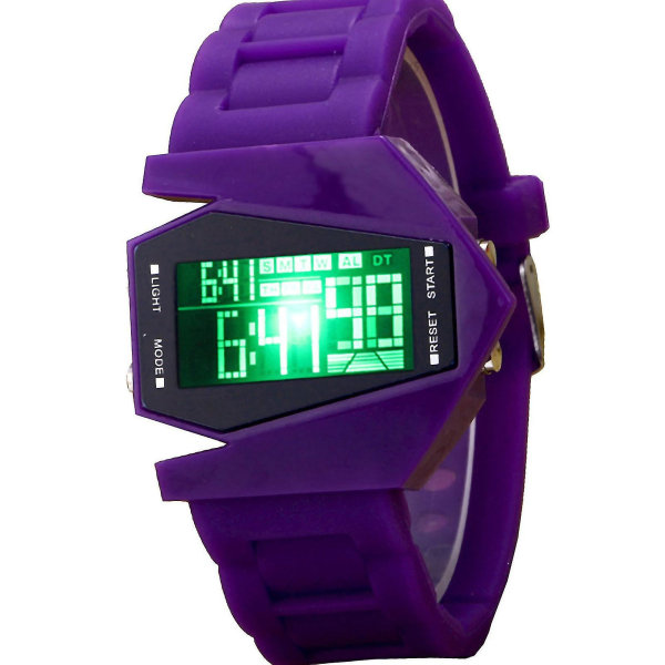 Digital watch Multifunktionell unisex färgglad led watch för kvinnor och män Purple