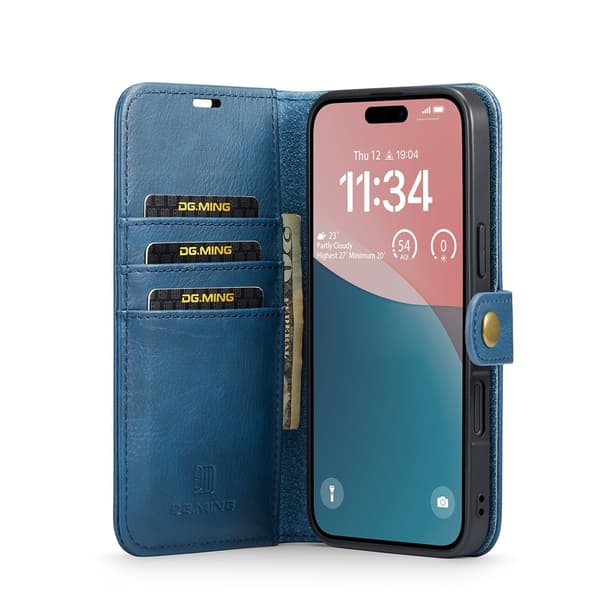 DG MING iPhone 17 2-i-1 Magnetisk Pung Etui - Blå Blå blue