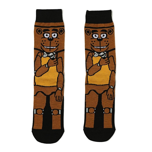 Five Nights At Freddy's Inspired Socks Horror Game Character Cartoon Socks Funny Novelty Scary Socks For Women Men Teen Brown