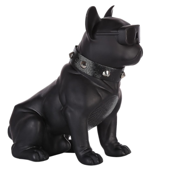 Ch-m10 Creative Bulldog Shape Stereo trådløs Bluetooth-musikkhøyttalerstøtte Tf/u-disk/fm - Svart