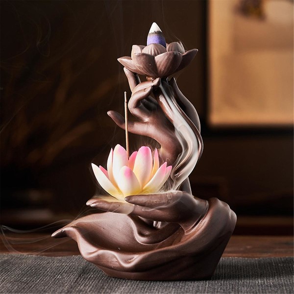 D-Purple Sand Backflow suitsukeuuni, buddhalainen käsin kodin tuoksuliesi suitsukelevyn tarvikkeet As Shown