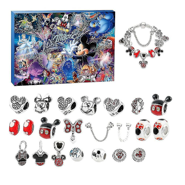 Anime Disney Lilo & Stitch Legering Charm Tilbehør Julekalender Armbånd Halsk Pynt DIY Smykker Nedtællingskalender-w3 A