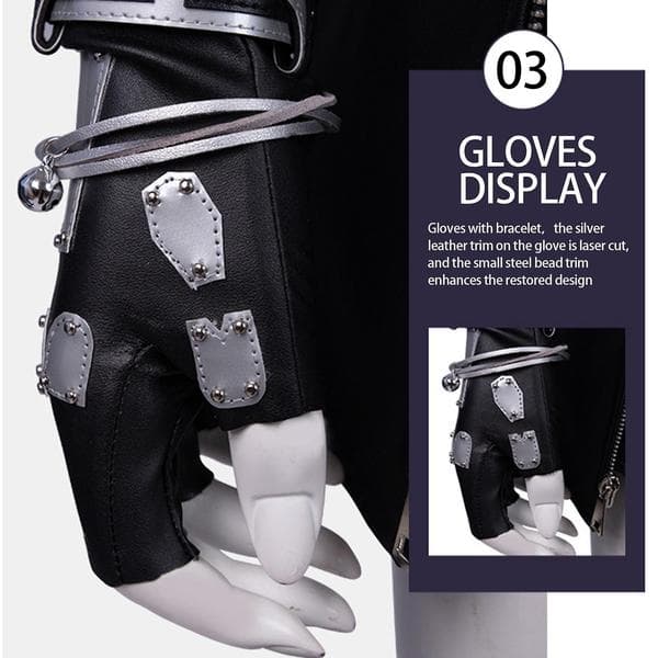 Tifa Cosplay Tifa Lockhart Komplet Sæt Tøj Rollespil Kostume Final Fantasy Ff7 Sort Black XS
